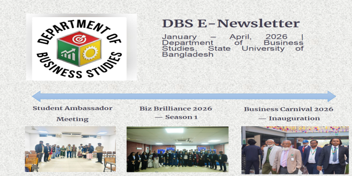 Department of Business Studies (DBS) has released the DBS E-Newsletter for the months of January to April of 2026